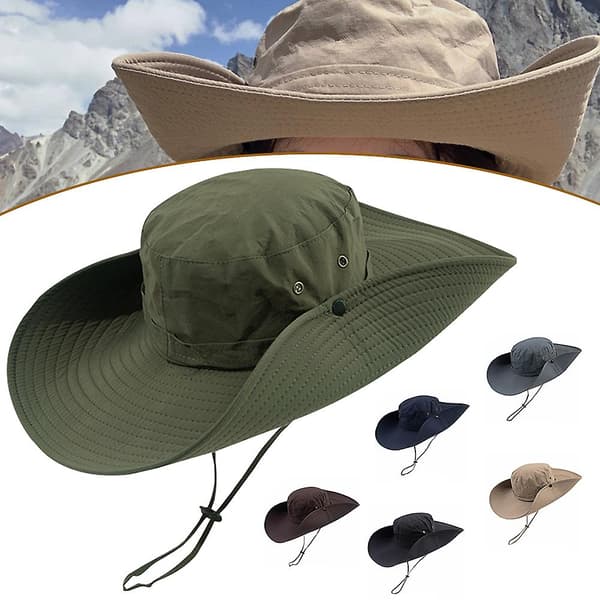 Sammenklappelig solhat Komfortabel åndbar solcremehat til klatring Khaki