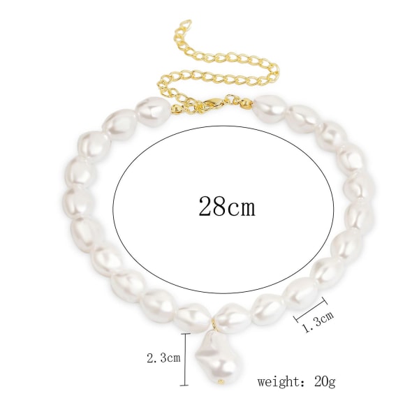 Halsband Cross Pearl Choker Modesmycken B1845 N1908-6