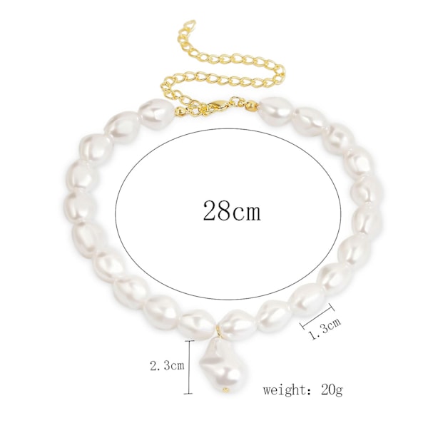 Halsband Cross Pearl Choker Modesmycken B1845 N1908-6