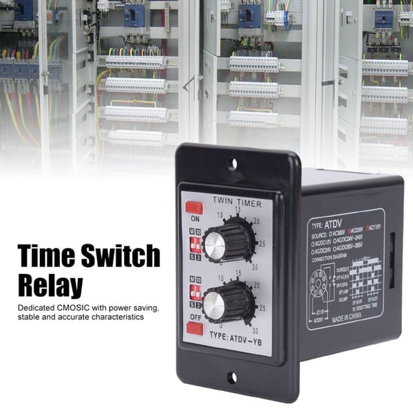Vred Kontroll Twin Timer Relæ ATDV YB AC110V 220V 50 60Hz