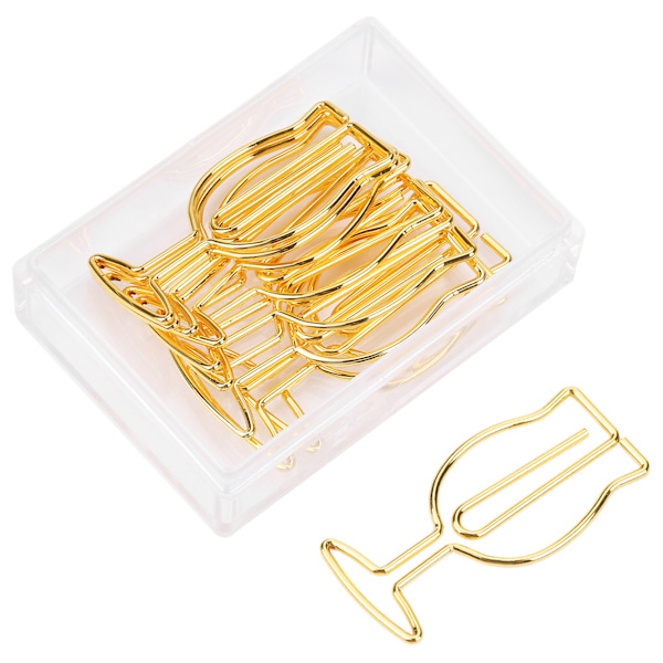 Morsomme gullgalvaniserte begerformede binders - sett med 10 stk