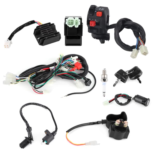 Elektrisk startmotor ledningsnet sæt tilbehør passer til GY6 125cc 150cc Quad ATV