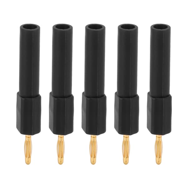 5 stk Stærk tilslutning 2 mm til 4 mm Banan Plug Konvertering - Sort