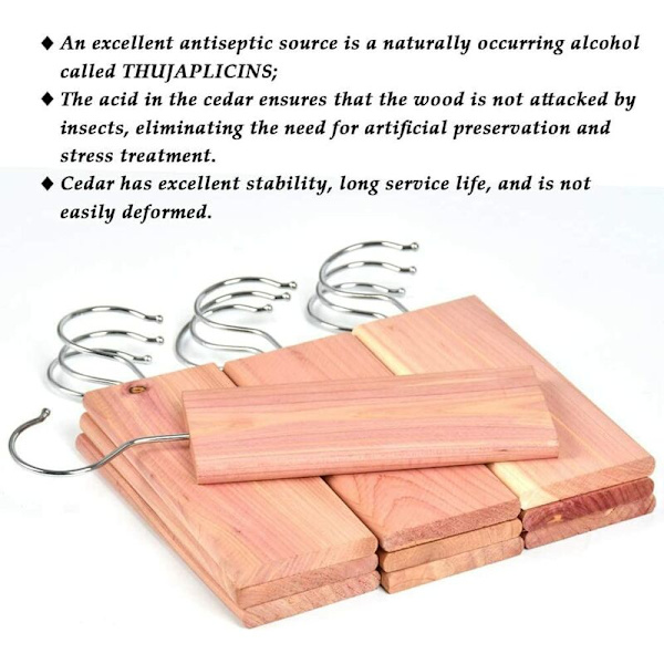 10 kpl Cedar Wood Ripustuspalikat, Luonnollinen puukoikarkote kaappeihin, laatikoihin, kaappeihin, kemikaalivapaa, 10 kpl