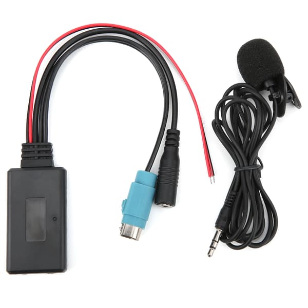 Bluetooth 5.0 AUX Kabel Adapter med Mikrofon Kompatibel Alpine KCE-236B CDA-9852E CDE-9887R