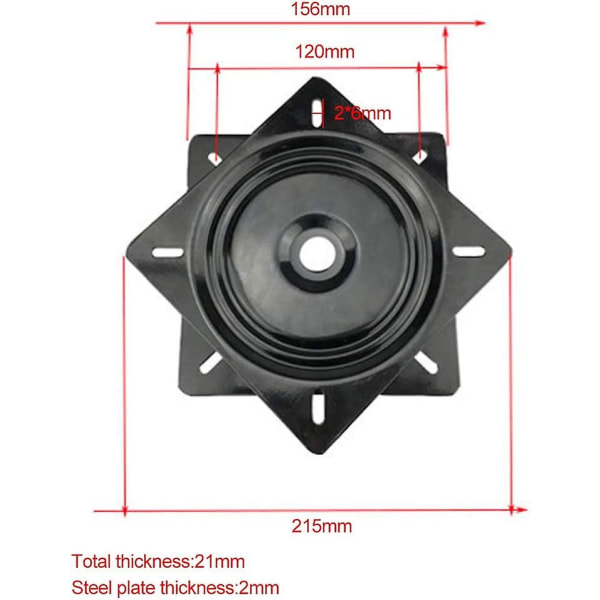 Universal 360 astetta raskaaseen käyttöön kääntyvät levyt Baarijakkara Kääntyvä vaihtopalkki baarituoliin (6 tuumaa)