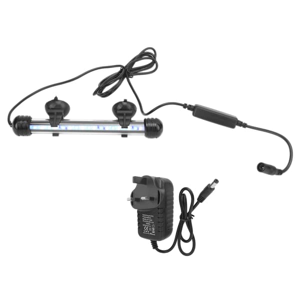 Vanntett LED Akvariumbelysning 3 Moduser Dimbar 100-240V UK Plugg 18CM