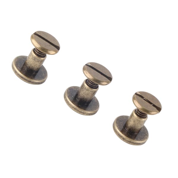 Platt huvud koppar mässing skruvar muttrar spik nitar - 20 st (6,5 mm)