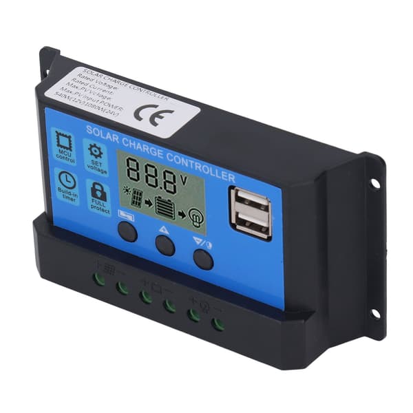 Solar Charge Controller Dobbelt USB 5V Output PWM Laderegulator 12V 24V 40A