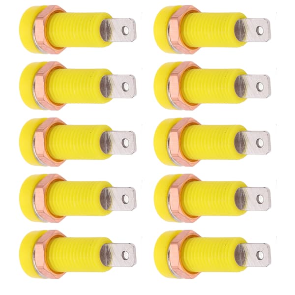 4mm Banana Jack Socket Mount Binding Post Connector - 10st gul paneladapter för elektroniskt instrument