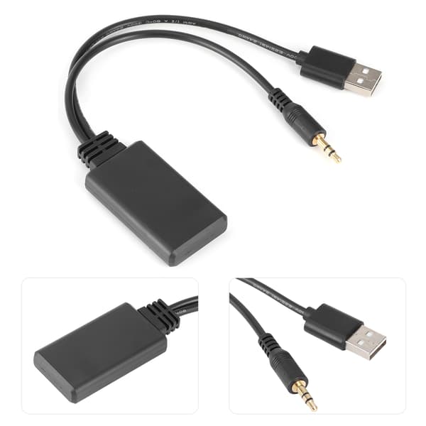 Bluetooth 5.0 Receiver Adapter Kabel USB+3.5mm Port Stereo Audio til Bil AUX Højttaler Universal