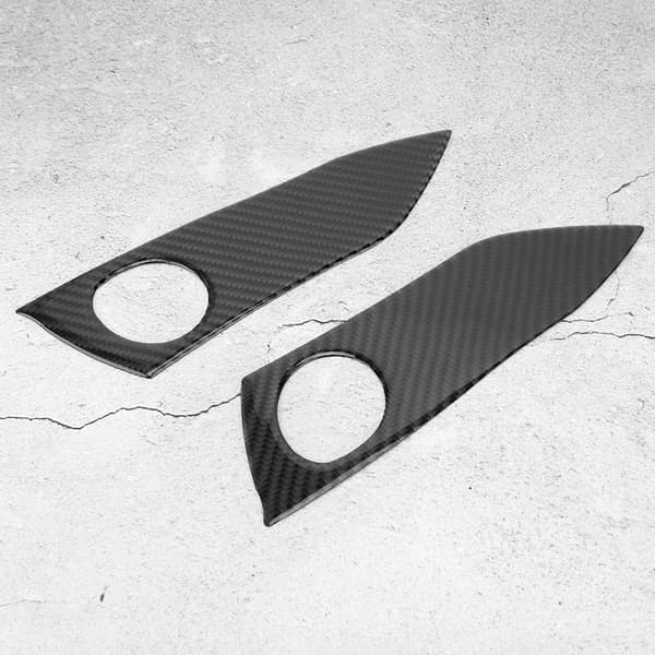 2 stk Karbonfiber Advarselslys Bryterpanel Trimramme Passer til Toyota RAV4 2006-2012