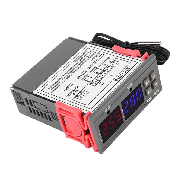 STC 3018 Digital Temperaturregulator Sensor Termostat med 1M NTC Kabel 24V
