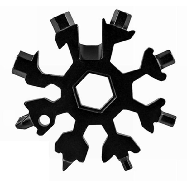 Multifunktionell snöflinganyckel i stål åttakantig sexkant edc portable 19 i 1 universal verktygskort,