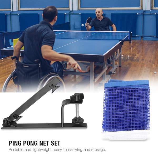 Bærbart bordtennisnet med metalklemmepæle Ping Pong sæt tilbehør