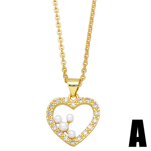 Halsband Vintage Zircon Heart Stud Modesmycken Ac9653