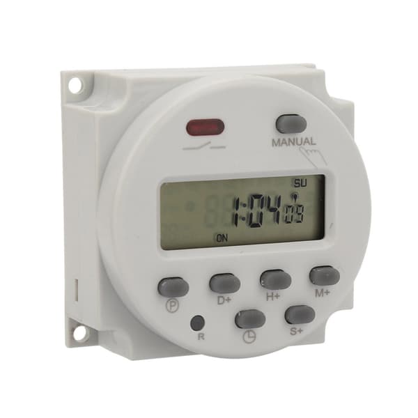 7-dagers programmerbar digital display timerbryter 1S til 168 timer 5VA 5V DC