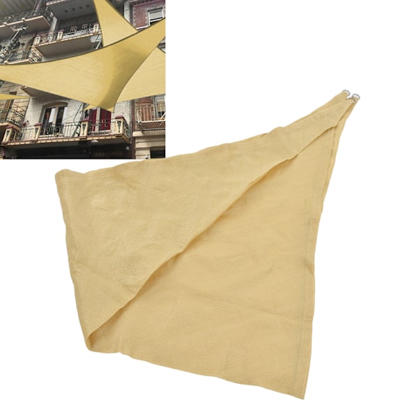 HDPE Kolmionmuotoinen Aurinkovarjo 3x3m Beige Katos Puutarhaan ja Uima-altaalle UV-Suojalla