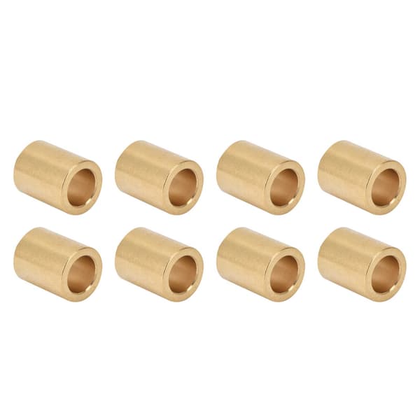 Selvsmørende messingbøsning, 8 mm boring, 12 mm udvendig diameter, 15 mm længde, 8 stk.