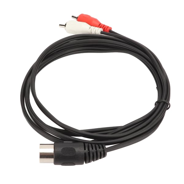 5 Pin DIN Han til 2 RCA Han Kabel PVC Trådskærm Audio Tilslutningskabel til CD Afspiller VCR DVD Phono LD