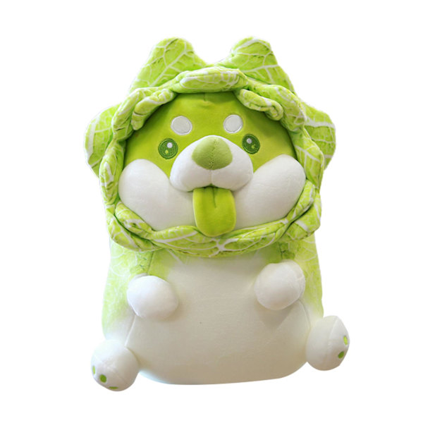 Grönsakstomte kål hund plysch leksak fylld tecknad docka 45cm Sitting Dog