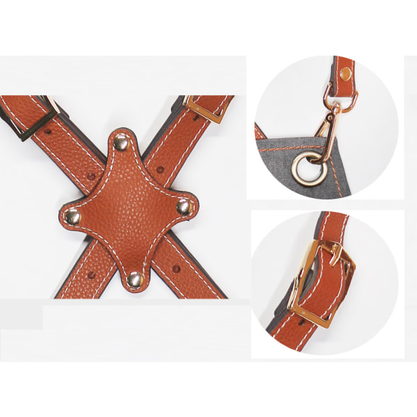 Mode jeansförkläde, arbetskläder förkläde (Cross brown bälte canvas dubbelsidig gul-brun),