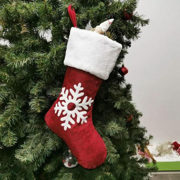 Röda julstrumpor Julstrumpor Presentpåse Julstrumpor Set med 4 juldekorationer (röd)