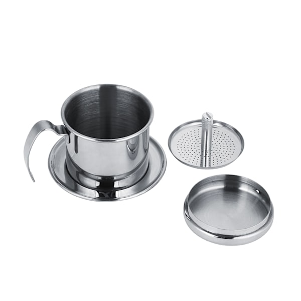 Vietnamesisk kaffefilter i rustfritt stål, sølv