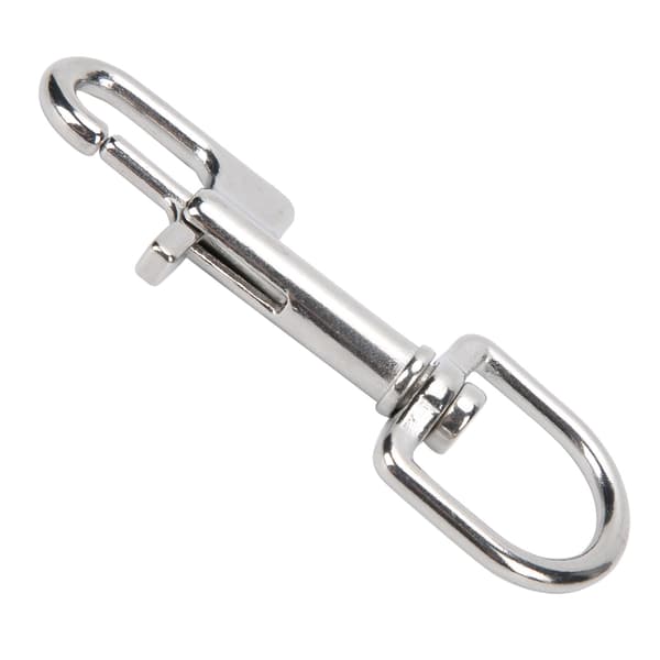 Rustfrit stål dykker enkelt øje bolt snap krog lås 100mm 3,9 tommer