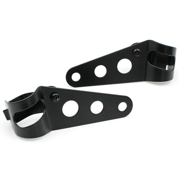 2 stk motorsykkel frontlysbase svart frontlysmontering justerbar brakettklemme for 35-43 mm gaffeløre