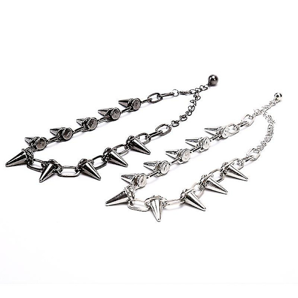 Ny Spike Rivet Punk Halskæde Goth Rock Biker Link Chain Choker smykker Hfmqv Silver