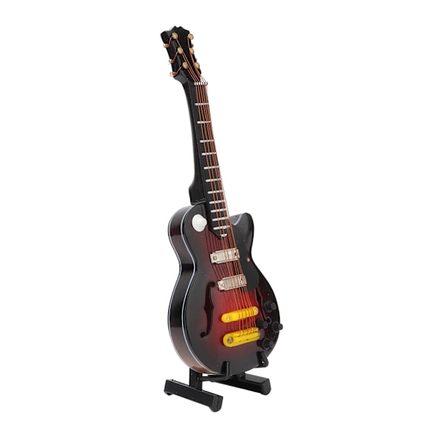 Miniatyr Tilia Hantverksgitarr Form Elgitarr Instrumentmodell med Presentförpackning