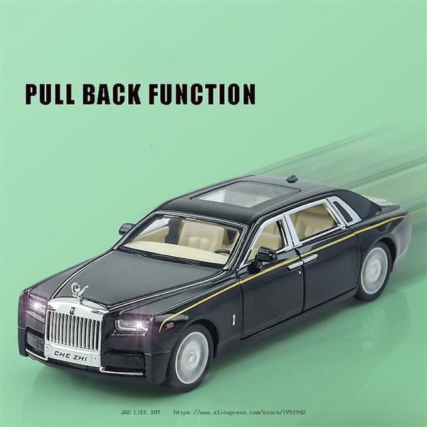 1/32 Alloy Diecast Rolls-royce Phantom Model Leksak Bil Simulering Diecasts & Leksaksfordon Ljud Ljus Samling Leksaker för pojke Present