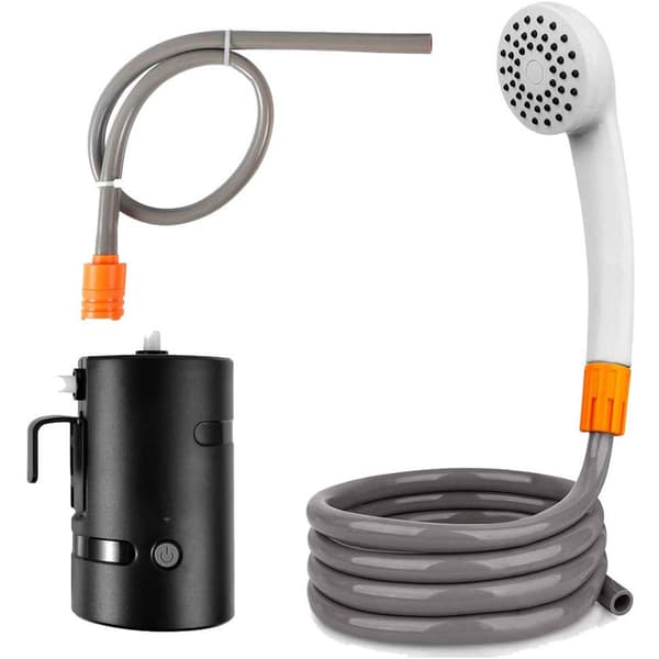 Bärbar utomhusdusch USB Uppladdningsbar Camping Duschpump för Backpacking Resor