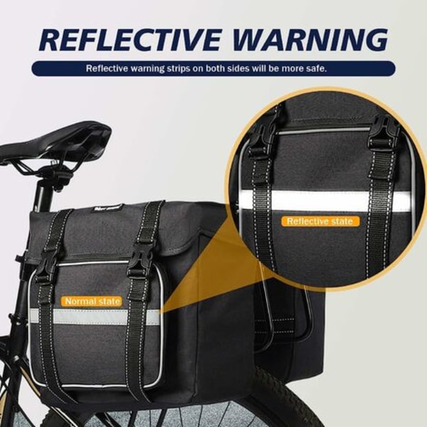 Pyörälaukku Double Pannier Pyöräteline Pannier Polkupyörän takalaukku Nylon 25L pyöräilyyn MTB vedenpitävällä cover Travel Sport