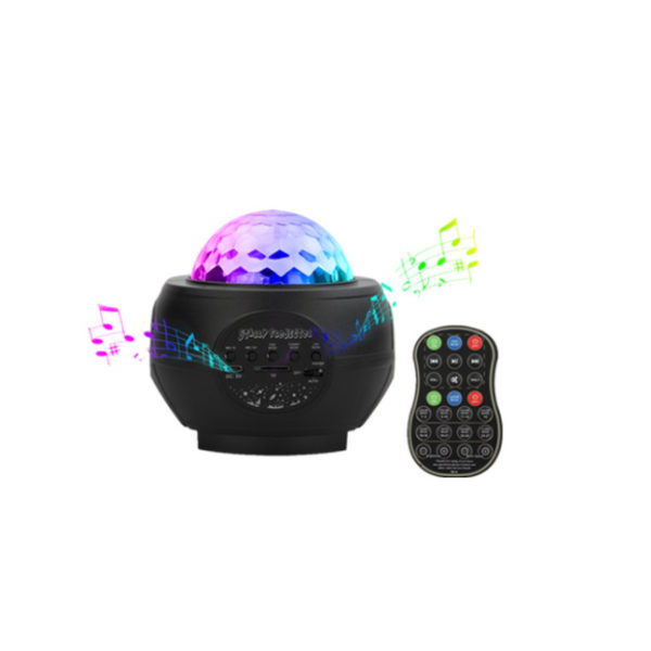 LED-stjernehimmelprojektor, roterbart bluetooth-stjernehimmellys, rødt og grønt USB-laserlys (USB, sort, intet indbygget batteri)