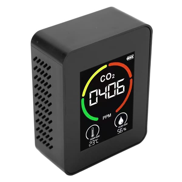 CO2 Detektor Luftkvalitetsmåler TVOC Tester USB Opladning Termometer Hygrometer til Hjemmet