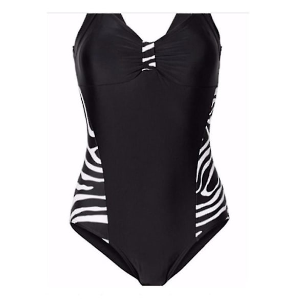 plus Størrelse Kvinder Zebra Print Monokini Badedragt Svømmekostume Strandtøj 2XL