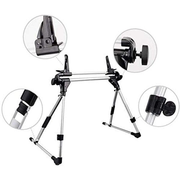 Sengetabletstativ, justerbar sammenfoldelig tabletholder til iPad iPhone Phone Tablet Kindle (sort)