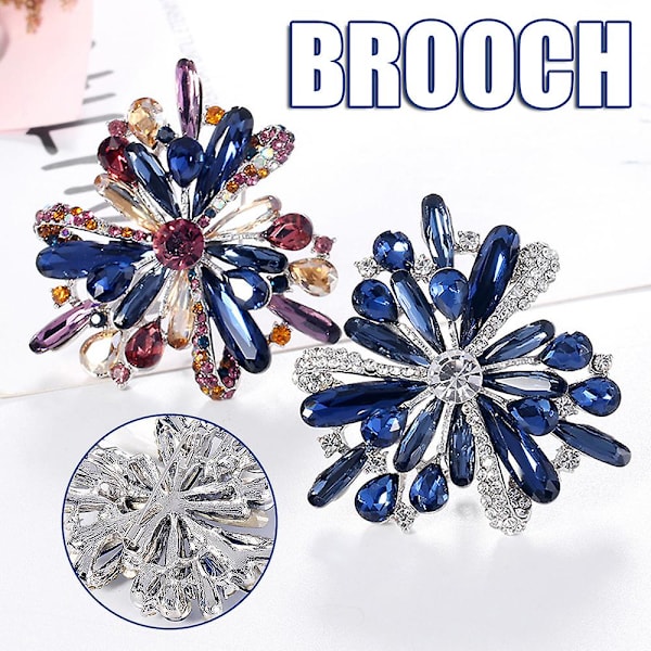 Färgglad akryl brosch med strass Lapel Pin Badge Bag Kläder Dekoration B