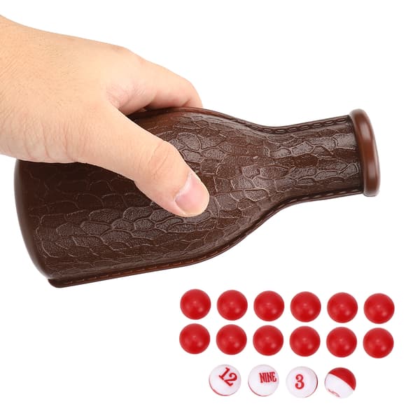 Pool Shaker flaska med 16 numrerade Tally Balls - Brun
