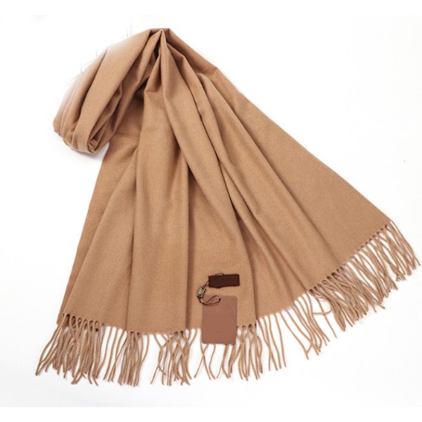 Cashmere halsduk höst och vinter förtjockad varm sjal vintersjal (kamel)