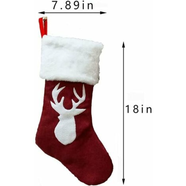Røde julestrømper Julestrømper Gavepose Julestrømper Sæt med 4 julepynt (rød)