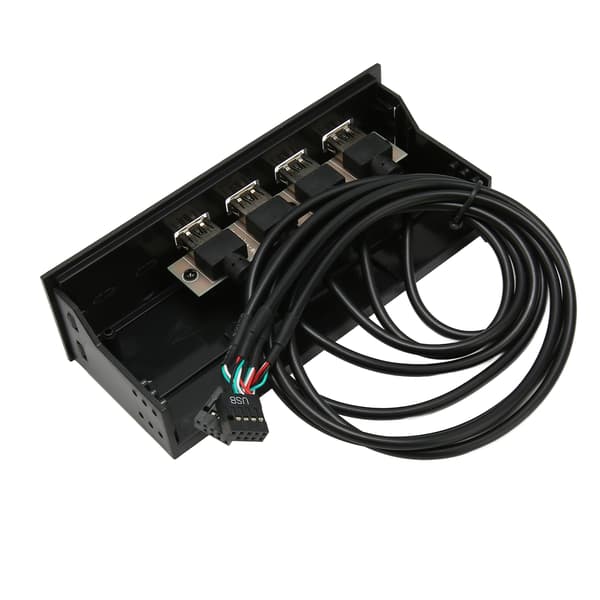 5,25 tums USB2.0-hubb frontpanel multifunktionell 4 portar 19-stifts optisk enhet frontpanel för 5,25 tums PC-datorchassi