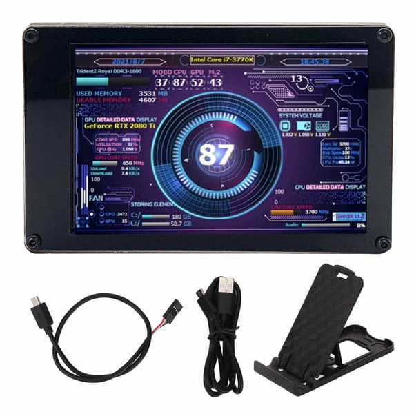 3,5 tum datortemperaturmonitor USB-miniskärm för AIDA64 PC CPU RAM-sensorpaneldisplay för Raspberry Pi för Linux för Windows