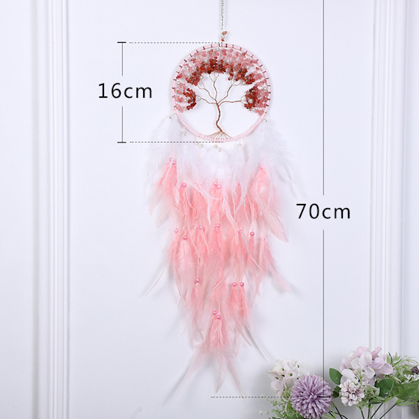 Seinäkoristelu Dream Catcher Crystal Stone Wind Chime -koristeet 16*16*70cm,