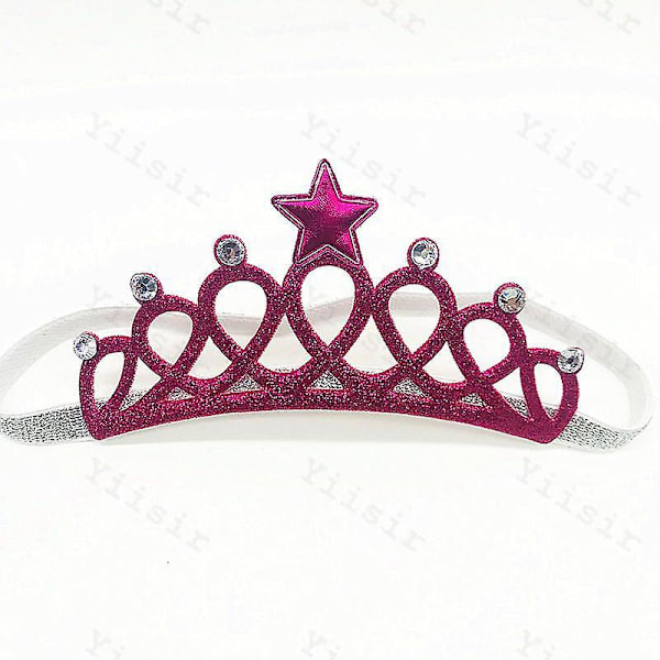 Valmis StockNew Arrival Kimalteleva kruunu Baby päänauhat Tytöille Joustavat Hiusnauhat Hiustarvikkeet Rose Red