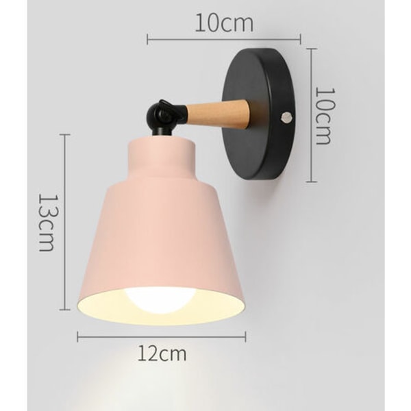 Vägglampa vardagsrum och entré, undertak E27 metall, ljusrosa