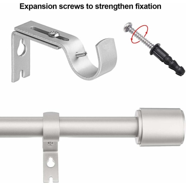 Stk gardinstangsbeslagsæt, justerbart vægbeslag,gardinskinnebeslag Justerbart gardinskinnebeslag med skruer og