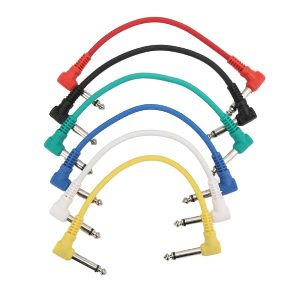 6 st 6,35 mm Rätvinklig Gitarr Effektpedal Patchkablar Universellt Instrument